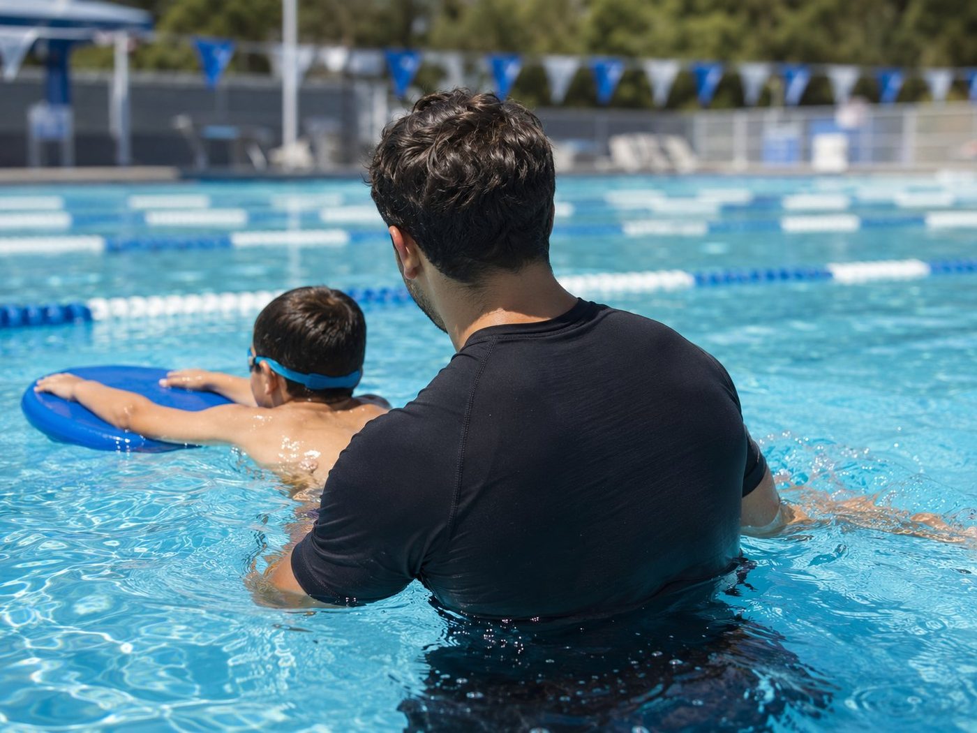 Spencer teaching a swim lesson