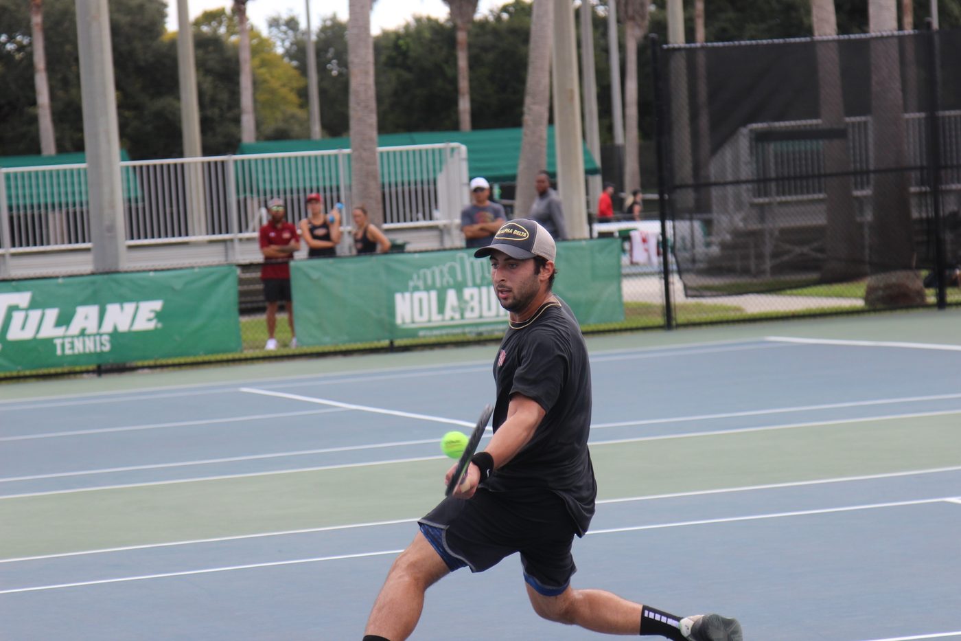 Spencer backhand at Tulane courts